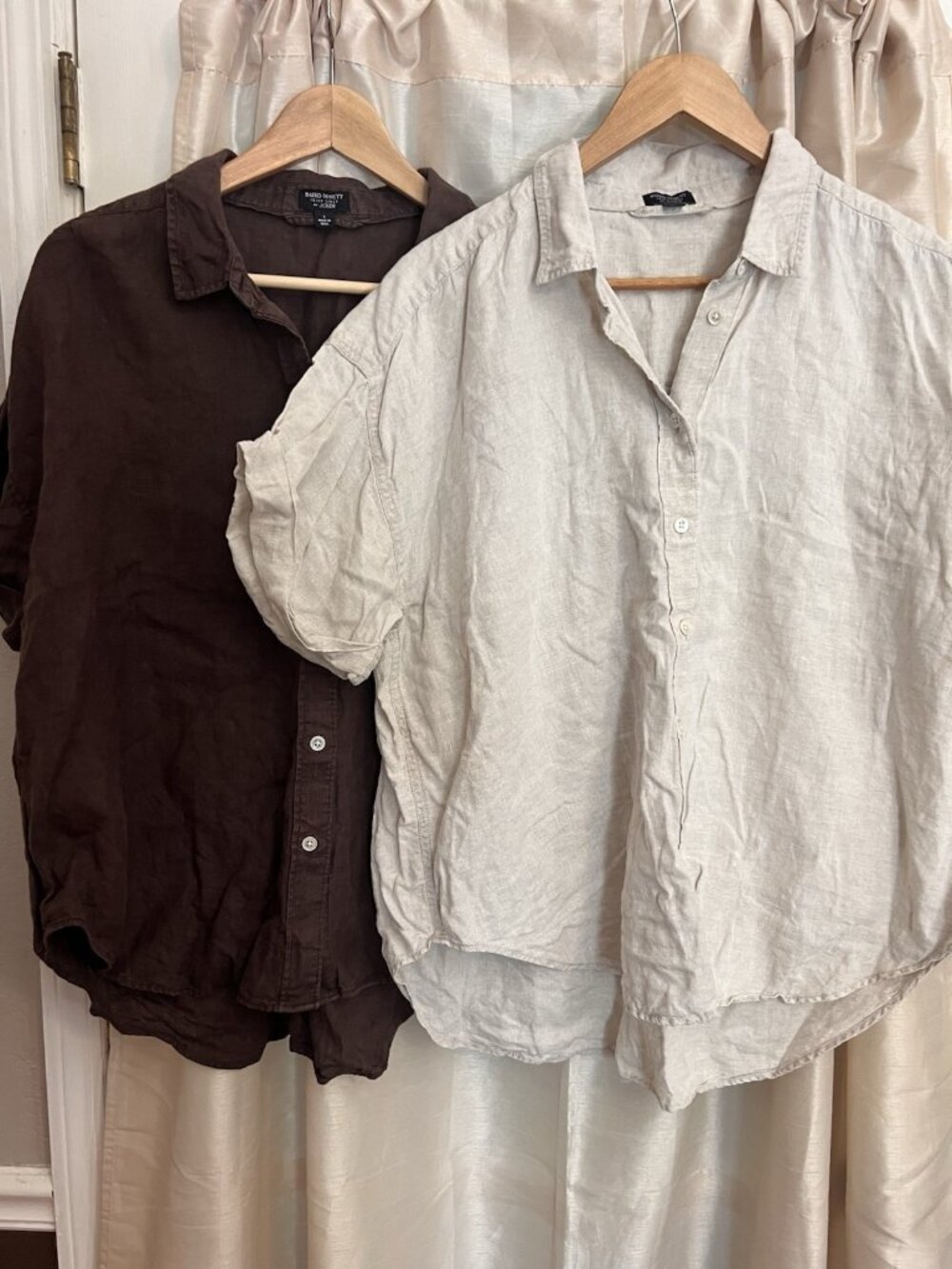 Lot 2 J. Crew x Baird Mcnutt Relaxed Irish Linen Ivor Brown Short-sleeve Shirt L